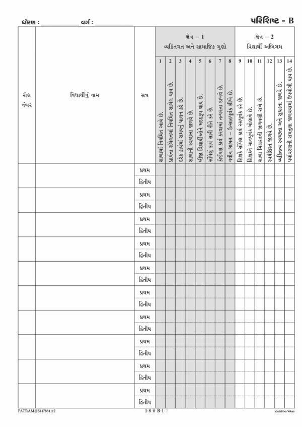 72. Personality Development Register